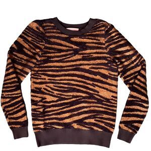 Philosophy Sweater - Black & Gold Animal Print Sz Small    